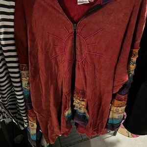 Festival rainbow zip up hoodie plus size